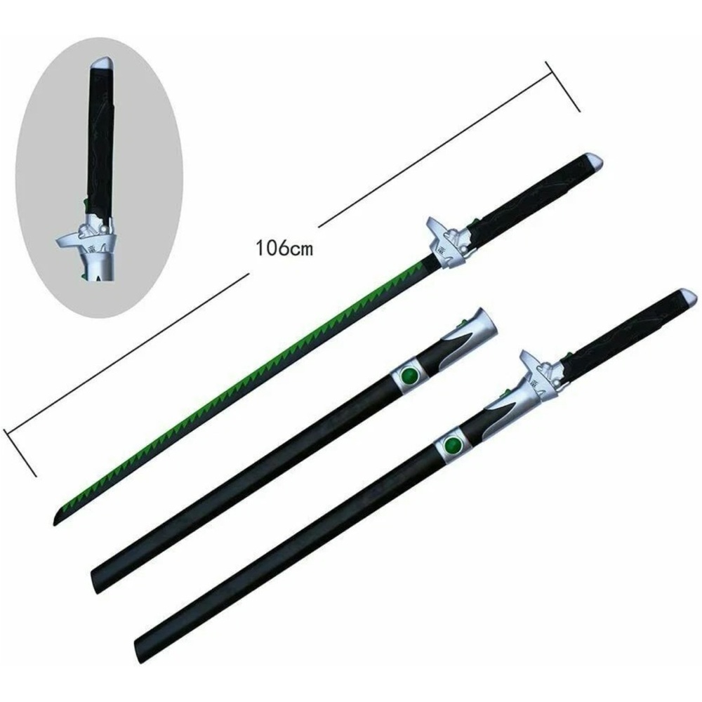 Overwatch Genji Foam Sword Cosplay Black/Green With Scabbard 104cm
